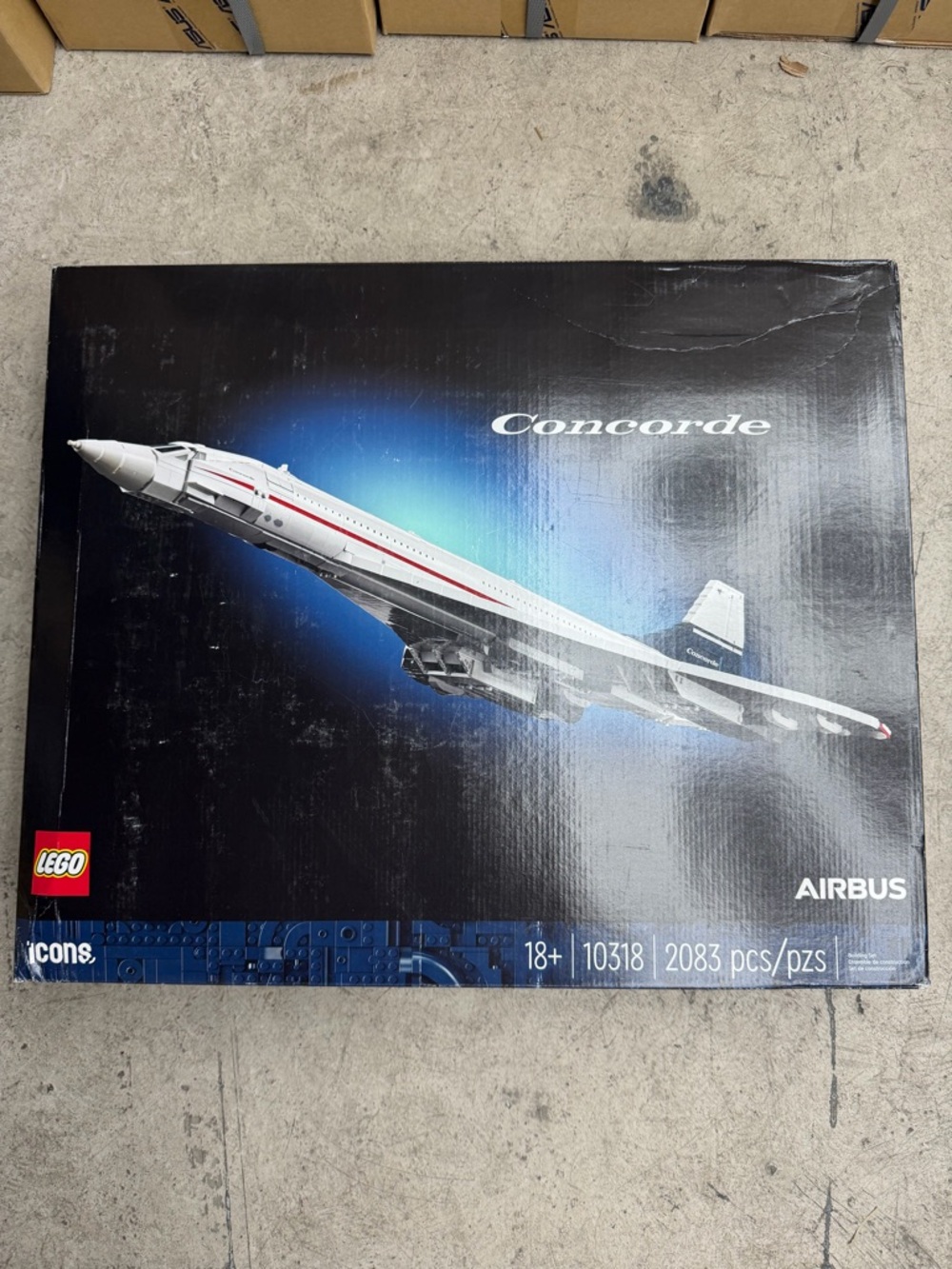Lego Concorde Model Airliner - White, Blue, Red Accents